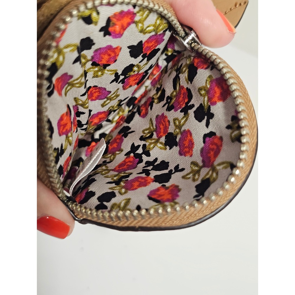 Vera Bradley's‎ Toasted Hazelnut Leather "Rosy Outlook" Bag Purse Charm Studded - Picture 4 of 6